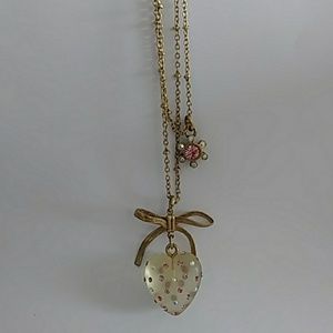 Betsey Johnson pink and gold necklace